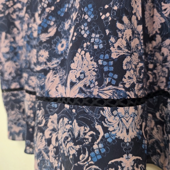 Rebecca Taylor Women's Purple Floral Boho Silk Mini Dress Size 6 - Picture 6 of 9